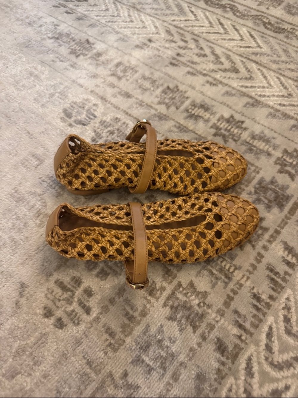 Dolce vita Woven Mary Jane Flats in Tan